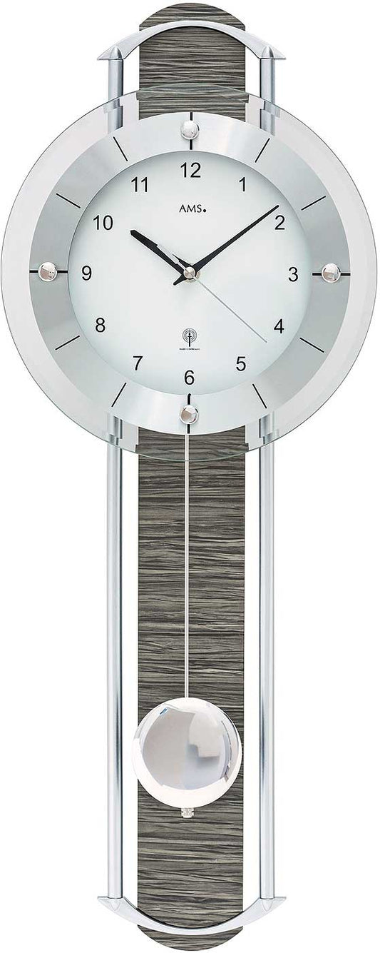 Wanduhr modern mit Pendel - AMS Modell: 5304