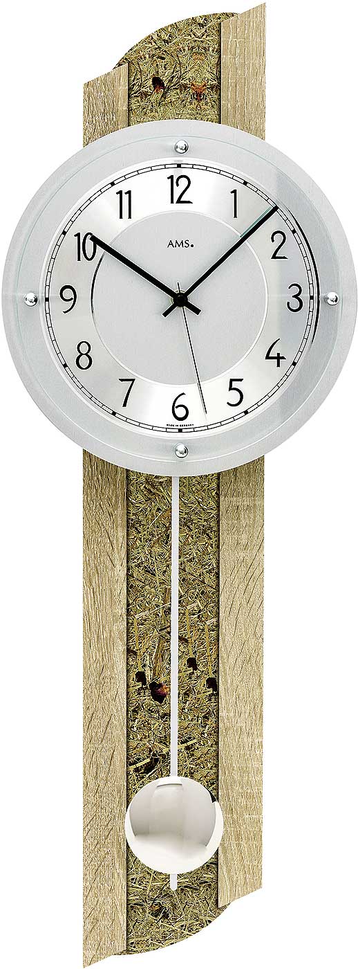 AMS Wanduhr 34x24x5 cm Holz • Modernes Design • Kuckucksruf