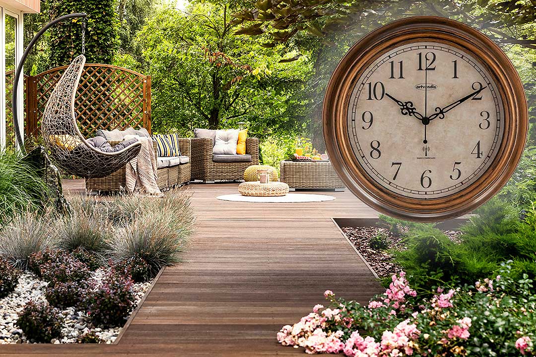Artvendis-by-AMS 5575B  Funkwanduhr Gartenuhr