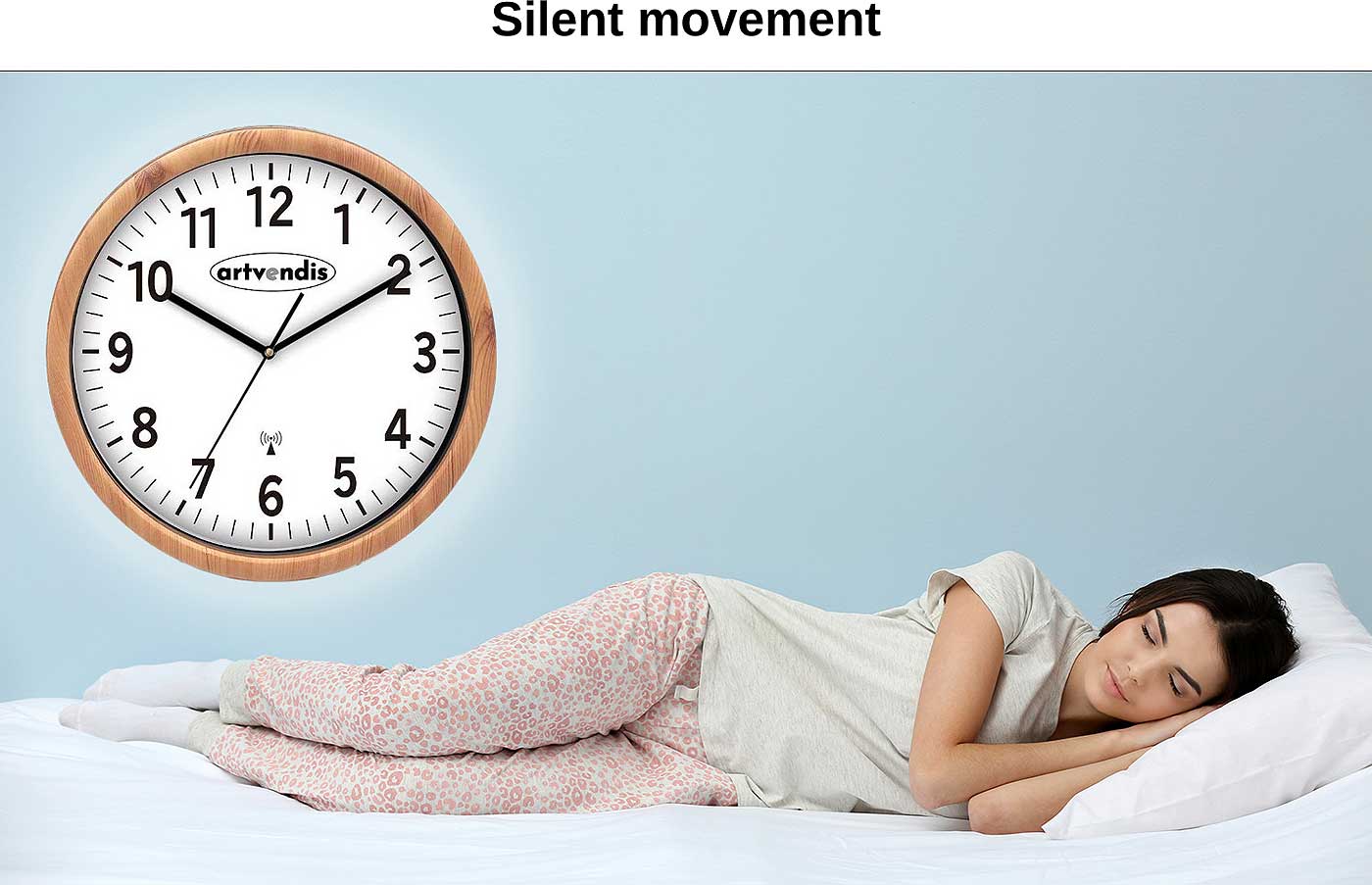 artvendis-by-AMS 5576B Wanduhr modern Funkwanduhr