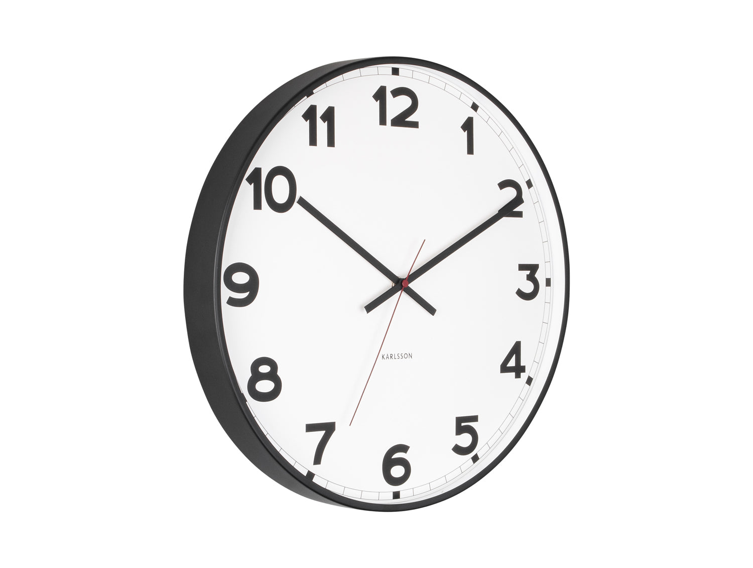 Karlsson New Classic KA5847WH Wanduhr Weiß • Geräuscharmes Sweep-Uhrwerk • Klassisches Design