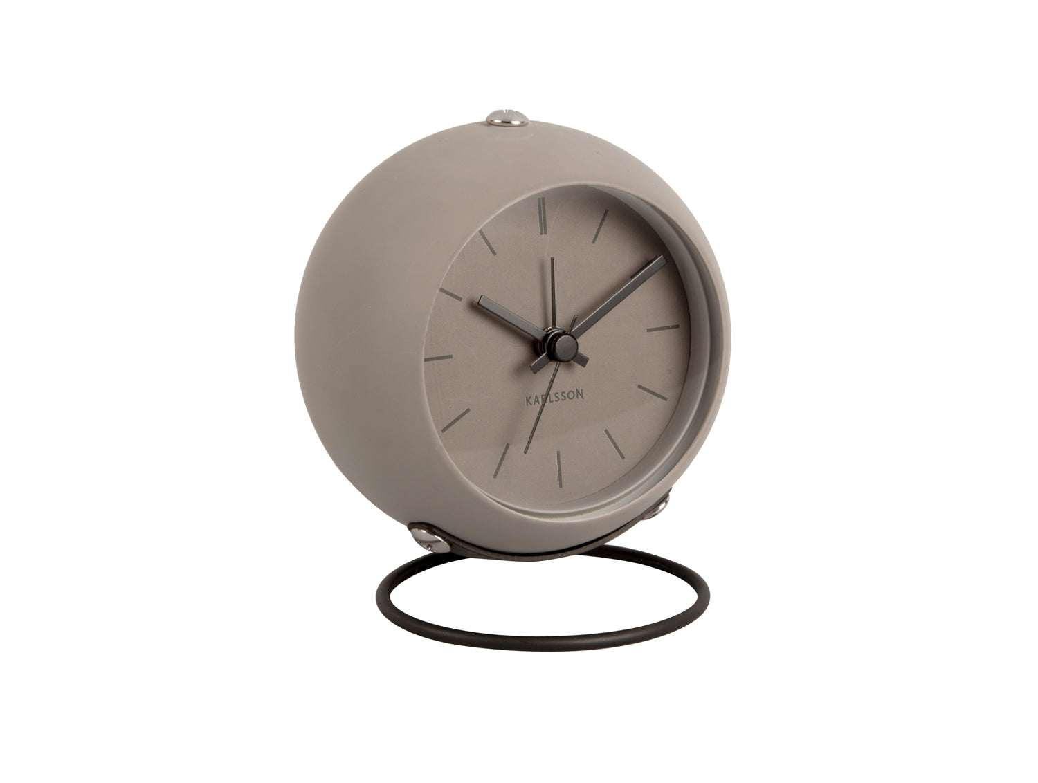 Karlsson Nirvana Globe KA5857GY Wecker Dunkelwarmgrau • Geräuschloses Sweep-Uhrwerk • Schwebendes Globe-Design