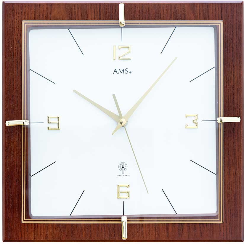 Funkwanduhr modern 29 x 29 x 5 cm - AMS Modell: 5834