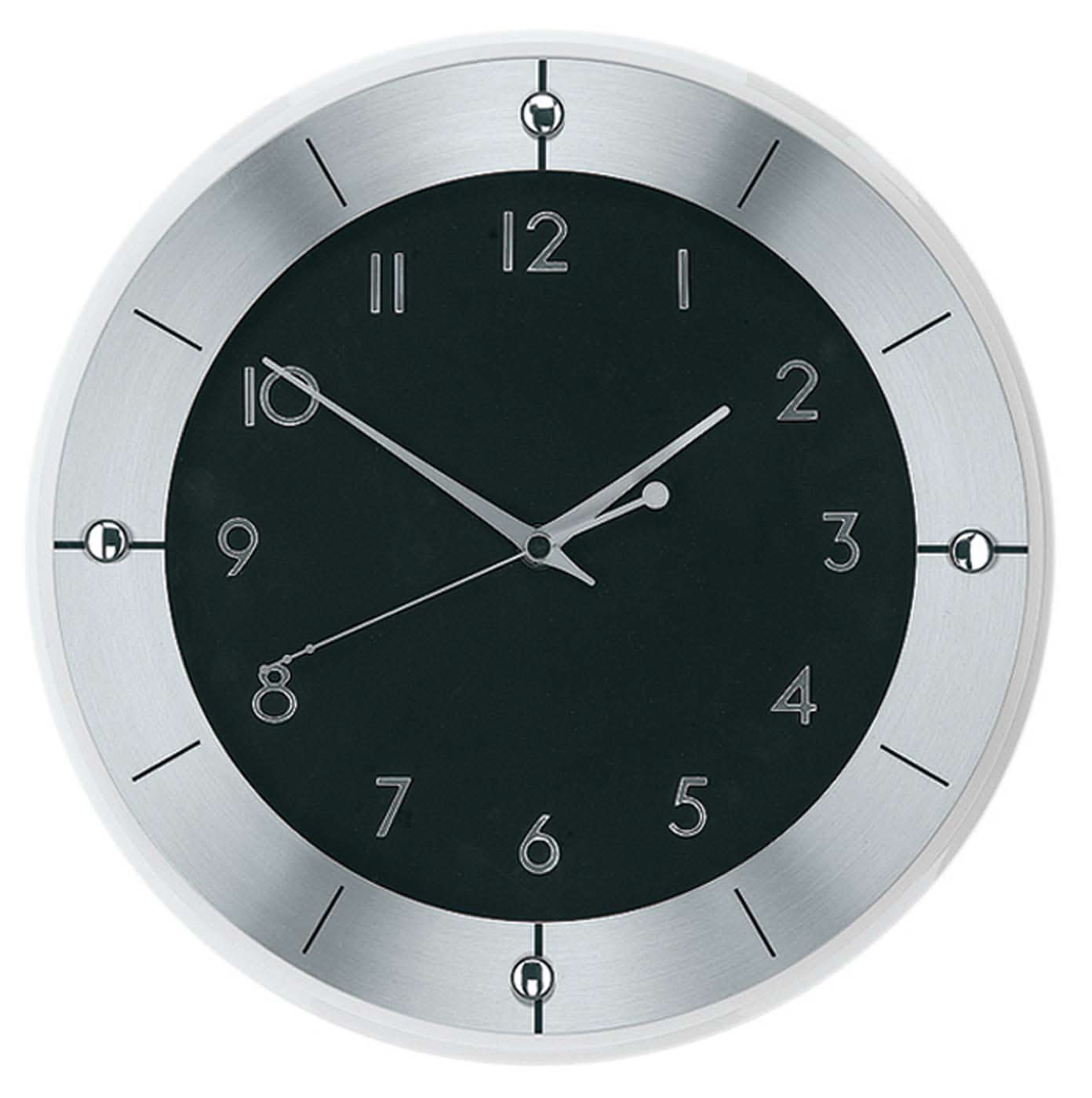 AMS Wanduhr 31 cm Ø Aluminium • Funkgesteuert • Modernes Design