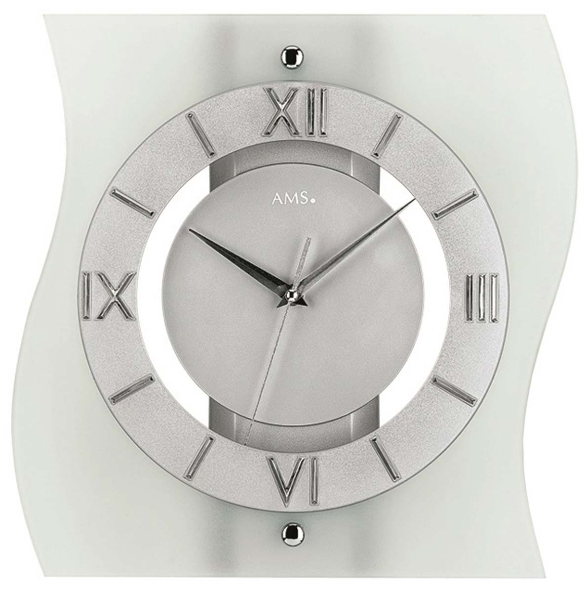 Funkwanduhr modern 30 x 32 x 6 cm - AMS Modell: 5909