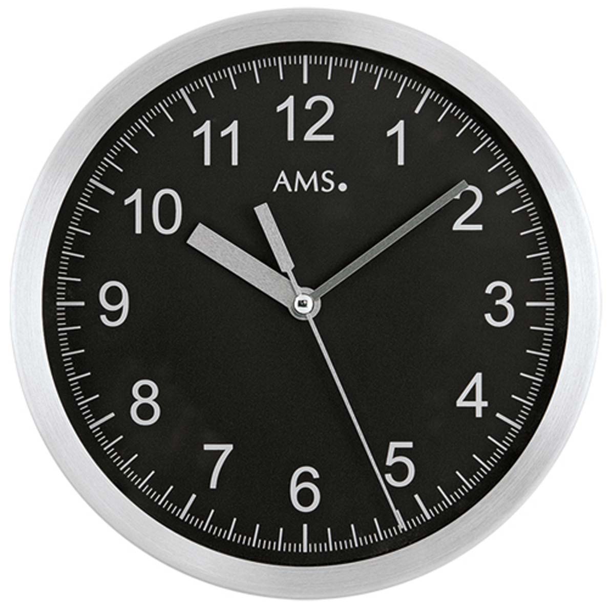 AMS Wanduhr 20x20x4 cm Aluminium • Funkgesteuert • Modernes Design