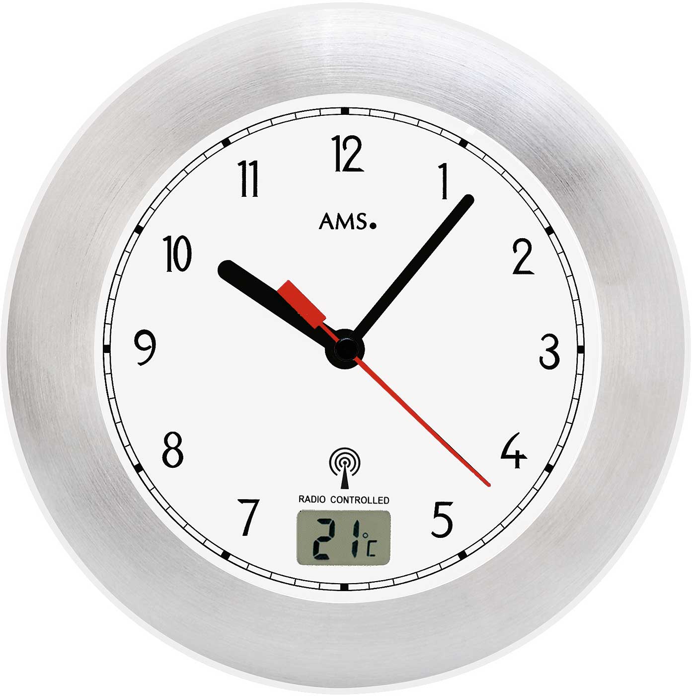 AMS Wall Clock for Bathroom • Radio-Controlled • Waterproof