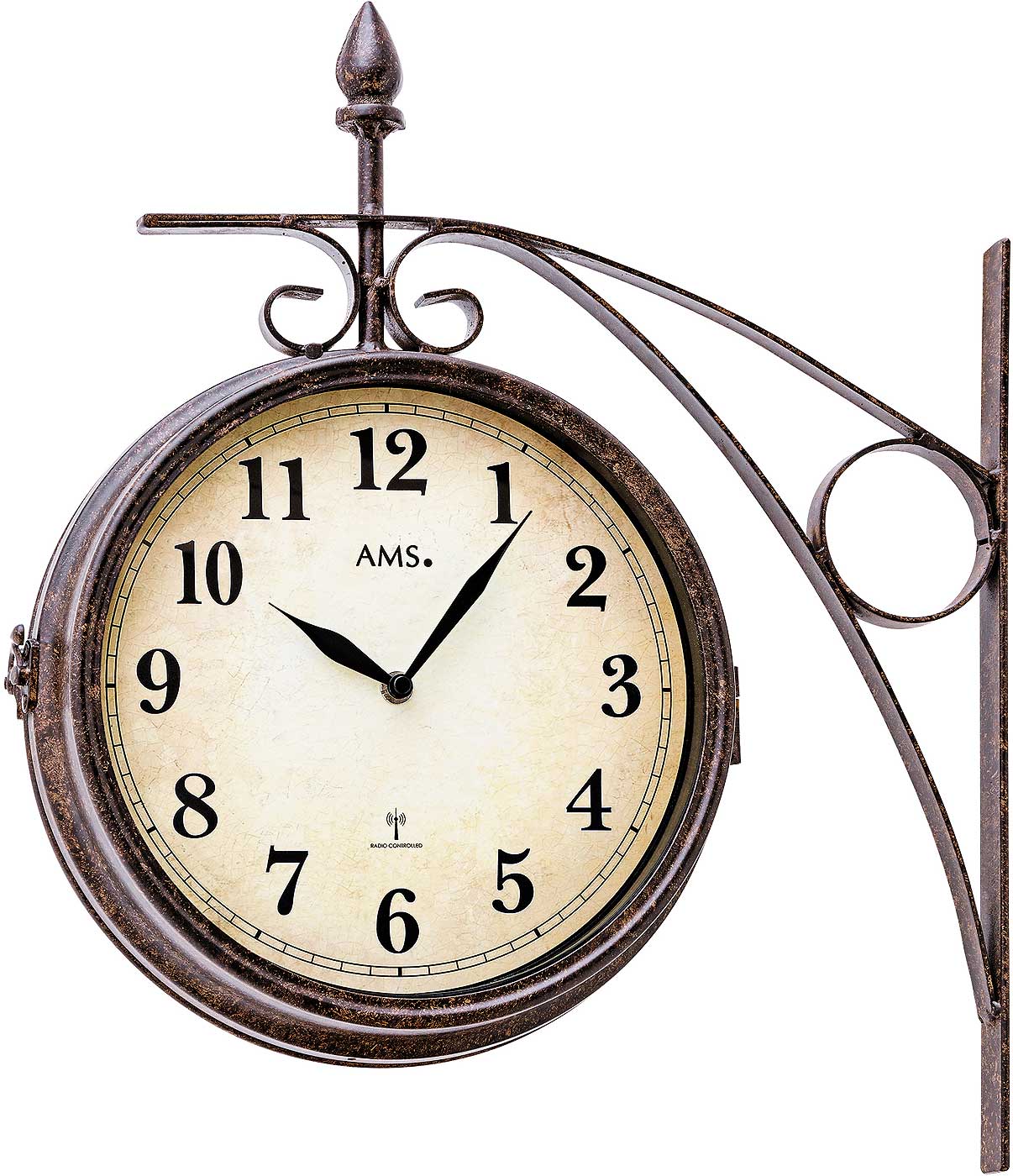 Wanduhr klassisch Gartenuhr Zifferblatt: 25 cm - AMS Modell: 5966