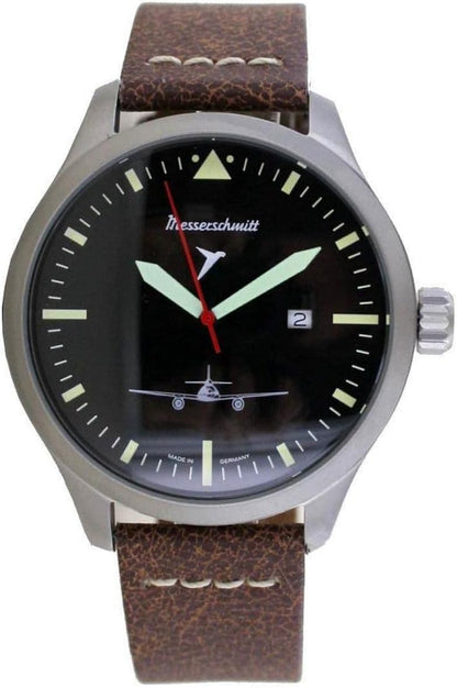 Herrenuhr, Edelstahl Quarzuhr - Schwarz - Messerschmitt Modell: ME-262-47