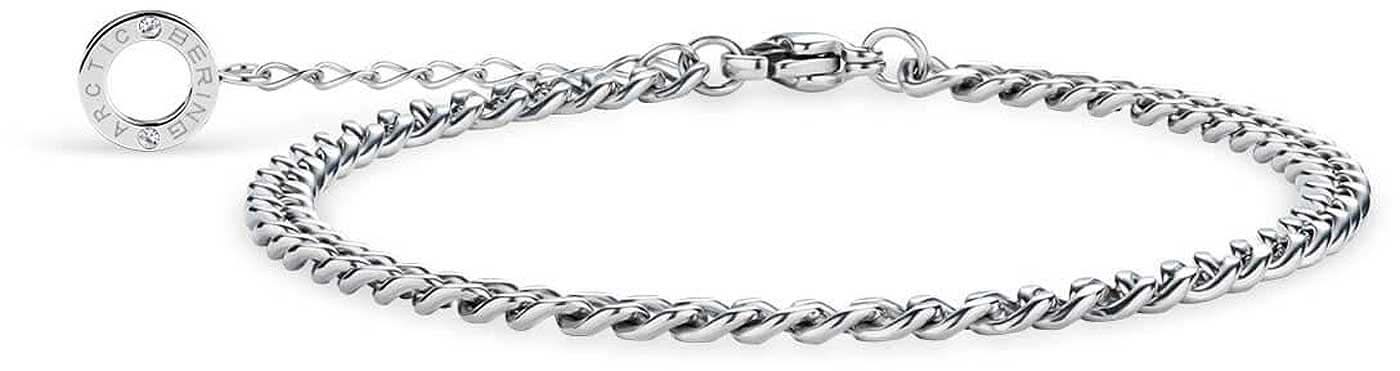 Edelstahl-Armband mit Panzerkette, silbernem Glieder-Design und rundem Verschluss