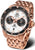 Chronographen-Herrenuhr mit roségoldenem Edelstahlarmband und schwarzem Zifferblatt