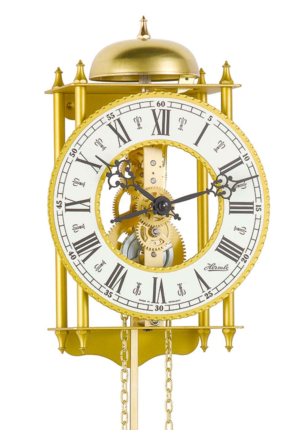 Hermle Wall Clock 62x15x10 cm Metal • 8-day weight-driven movement • Bell strike