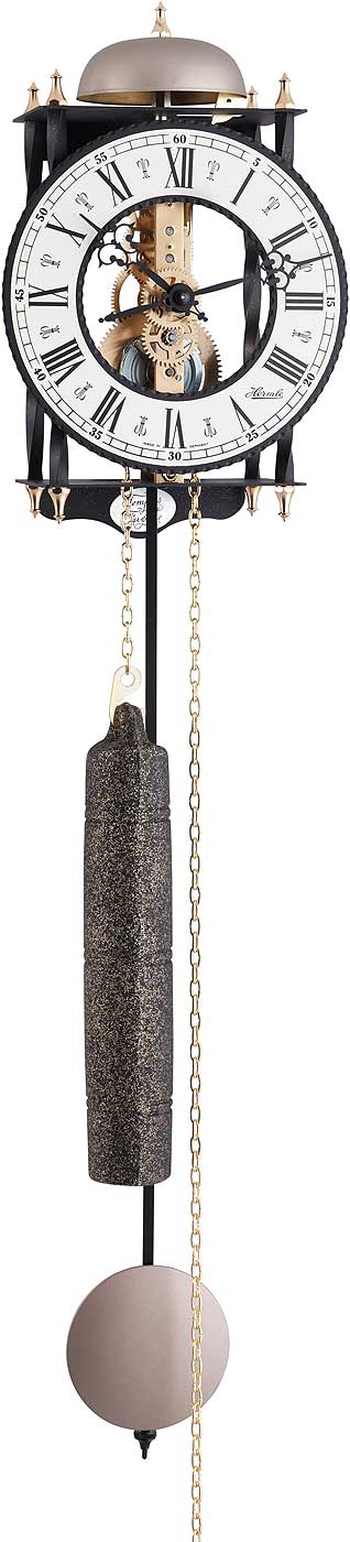 Hermle Wanduhr 62x15x10 cm Metall • Deutsches Mechanisches Uhrwerk • Glockenschlag