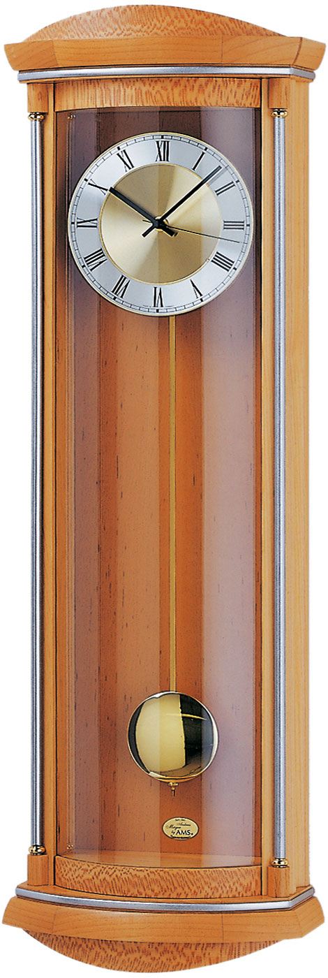 AMS Wanduhr 82x26x12 cm Holz • Quarz Uhrwerk • Westminster Melodie