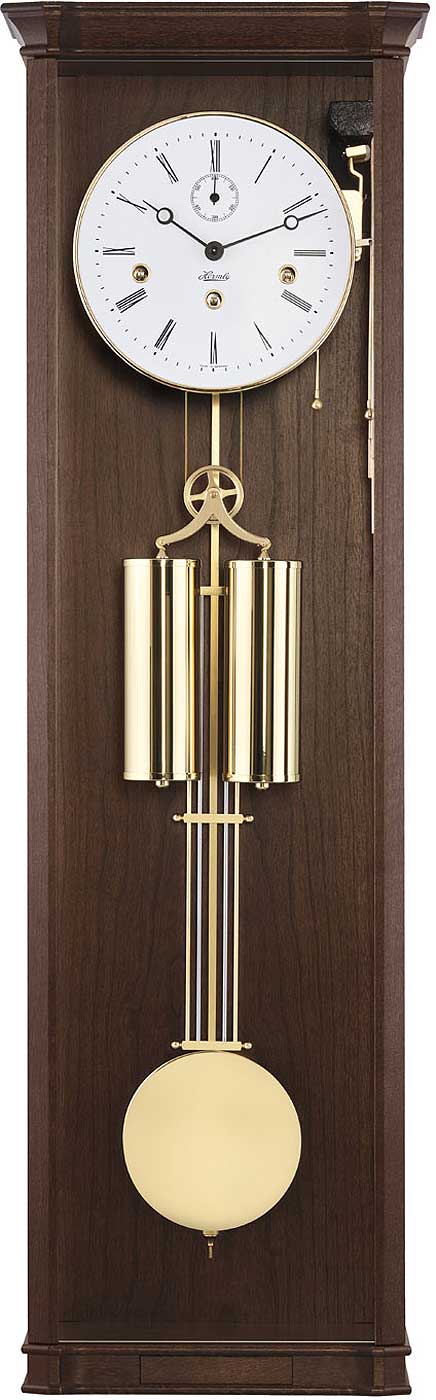 Hermle Wanduhr 87,5x25x13,5 cm Nussbaum • Westminster-Melodie • Automatische Nachtabschaltung