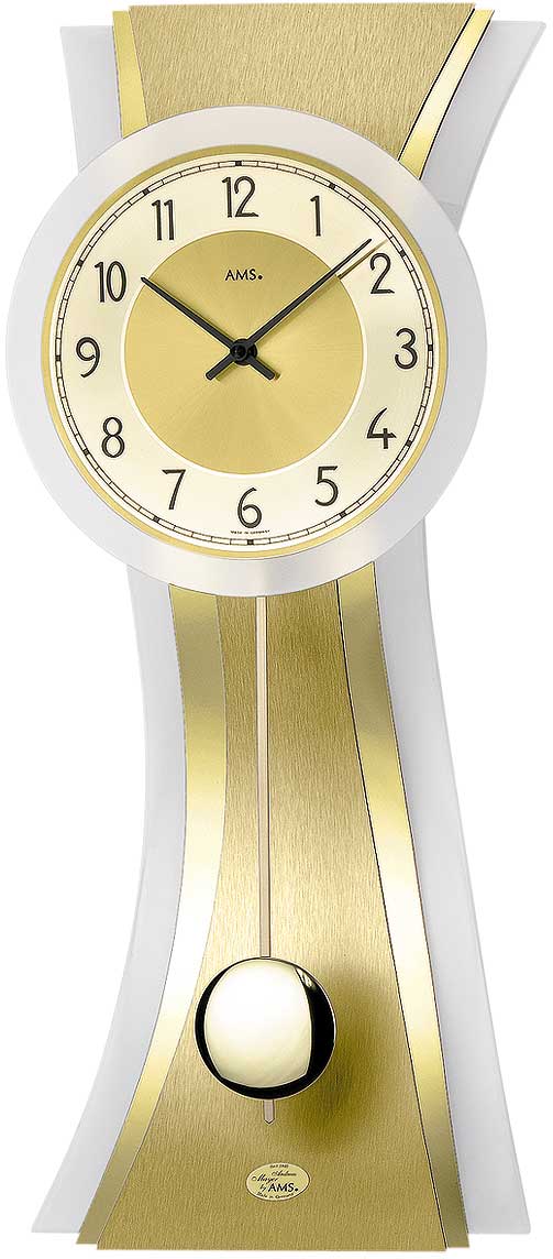 Pendeluhr Glas Messing, Design - AMS Modell: 7267