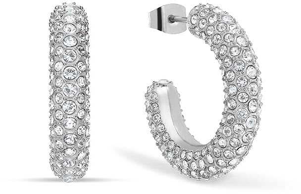 Kreolen aus Edelstahl mit Steinchen - Bering Jewelry Modell: 739-17-05