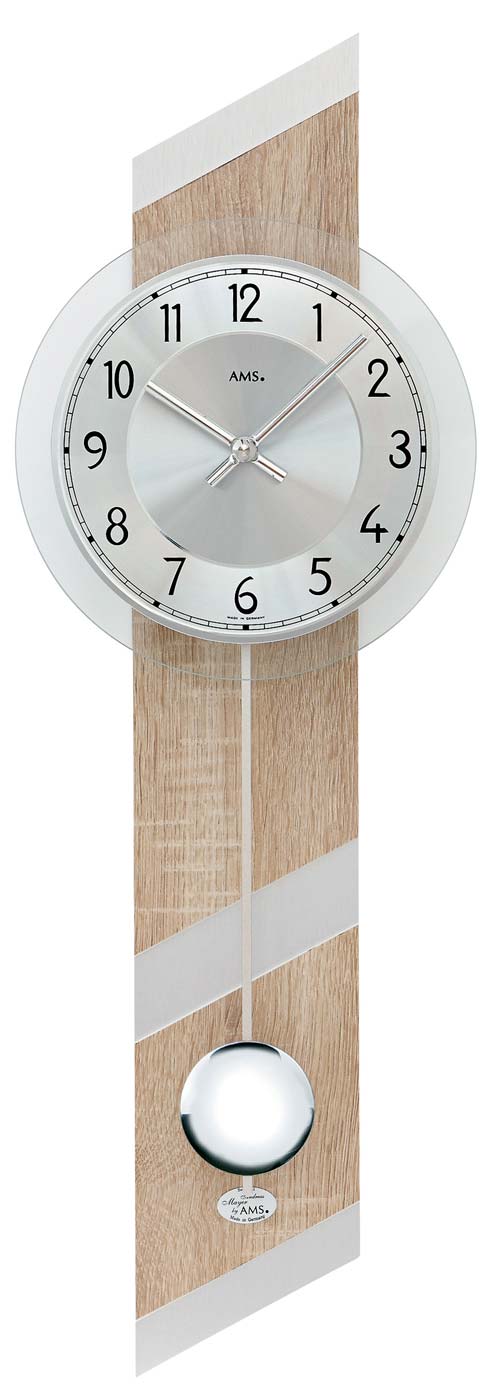 AMS Wanduhr 69x23x8 cm Holz • Quarz Uhrwerk • Made in Germany