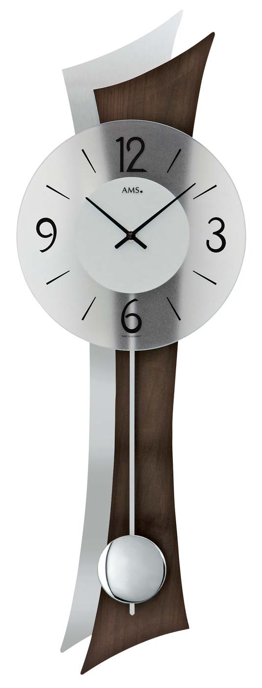 Pendeluhr modern Glas-Zifferblatt - AMS Modell: 7425/1
