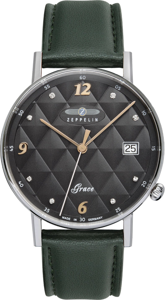 Damenuhr Veganes Lederarmband Schweizer Quarzwerk - Zeppelin Modell: 74412_n