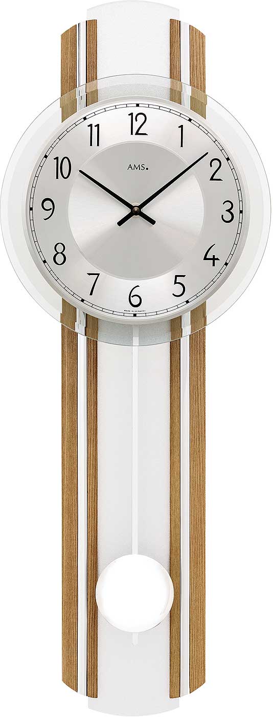 AMS Wanduhr 64x23x7 cm Holz • Quarz Uhrwerk • Modernes Design