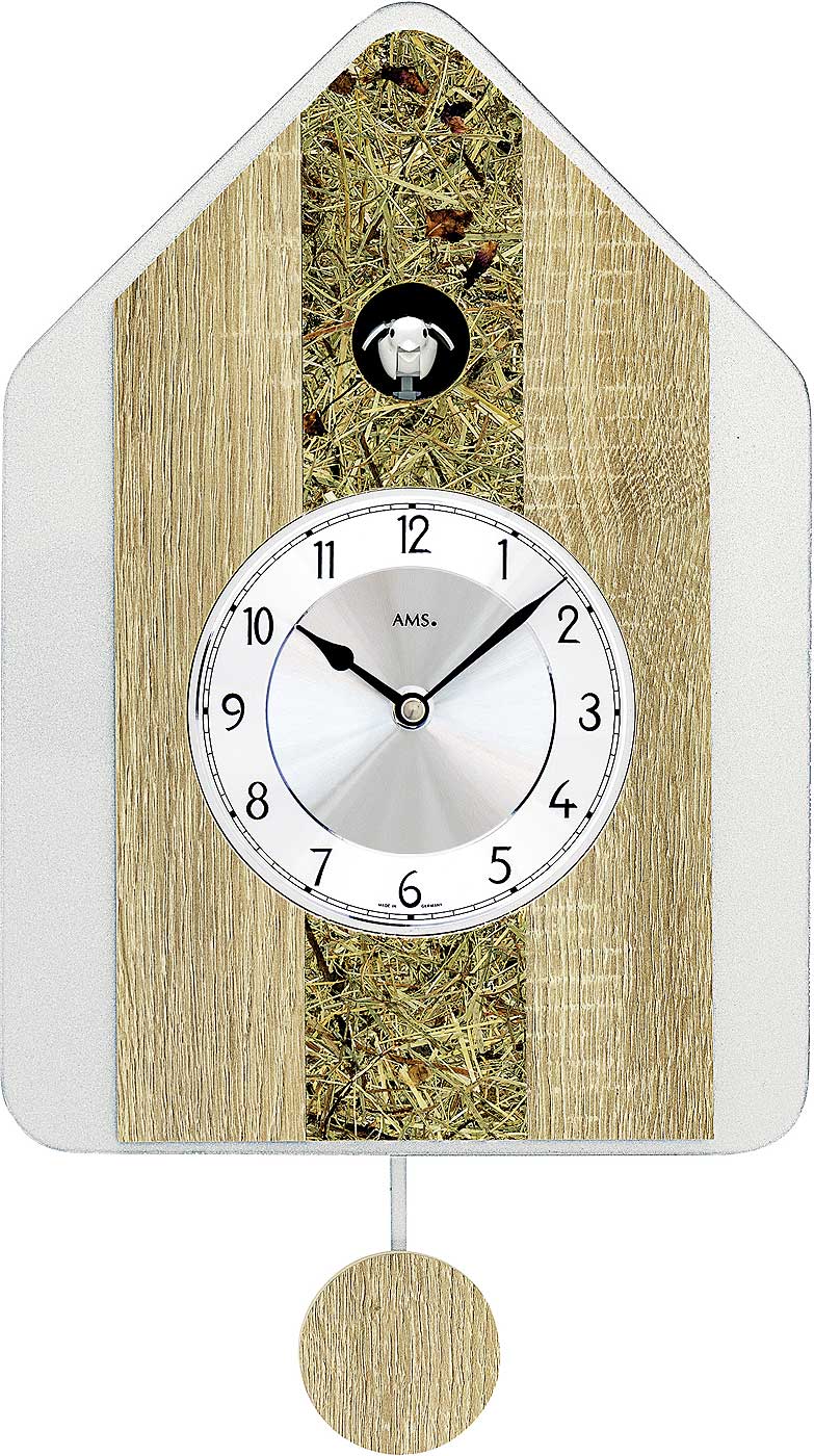 AMS Wanduhr • Präzises Quarzwerk • Authentischer Kuckucksruf