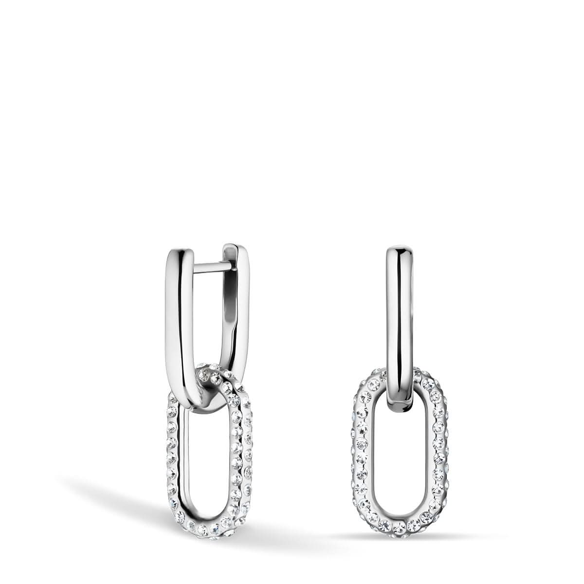 Arctic Pavé Ohrringe Silber Glänzend Edelstahl Zirkonia Kristallglas Zeitloses Design -BERING 755-17-05