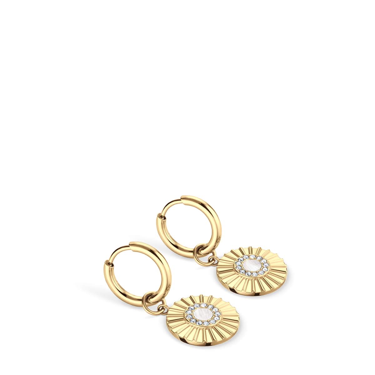 Ohrringe, gold glänzend mit Arktisblumen-Motiv - BERING Modell: 765-259-05