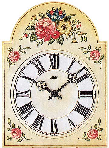 AMS Wall Clock 34x25x12 cm Wood • Hand-painted wood • Mechanical pendulum movement