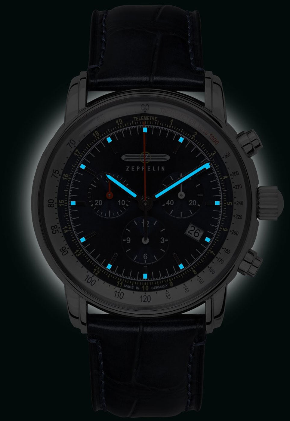 Zeppelin LZ14 Marine Chronograph 8888-3 Men's Watch • Precise Quartz Movement • Chronograph
