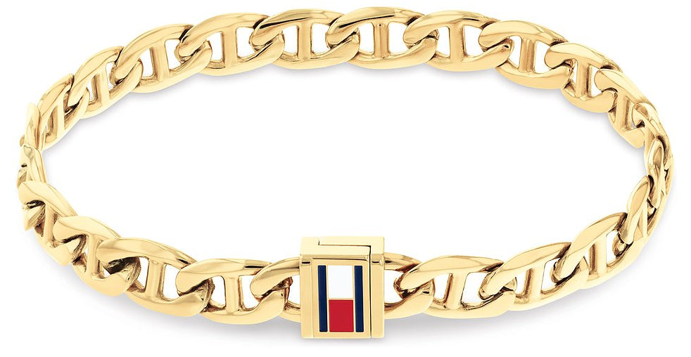 Herren Armband – Elegantes Goldfarbenes Edelstahl Ankerketten-Design - Tommy Hilfiger Modell: 2790646