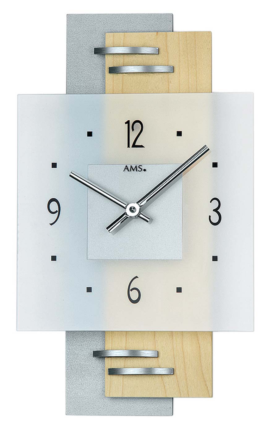 AMS Wanduhr • Stilvolles Design • Präzise Zeitmessung