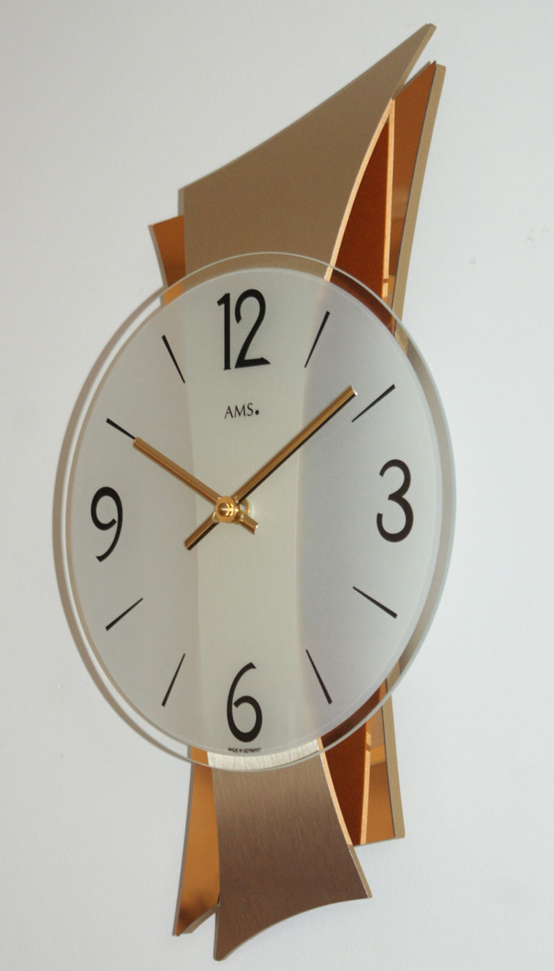 Wanduhr modern 23 x 43 x 6 cm - AMS Modell: 9397
