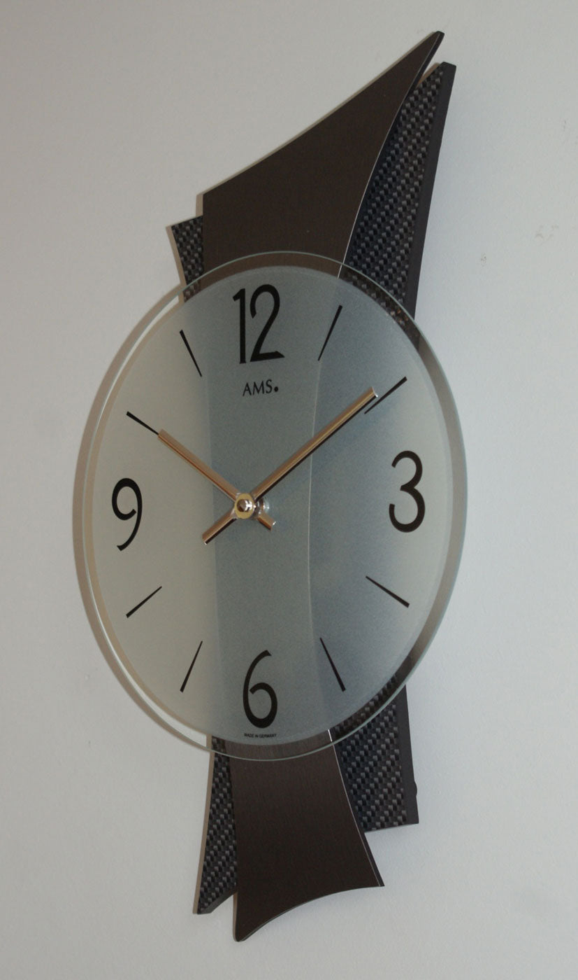 Wanduhr modern 23 x 43 x 6 cm - AMS Modell: 9400