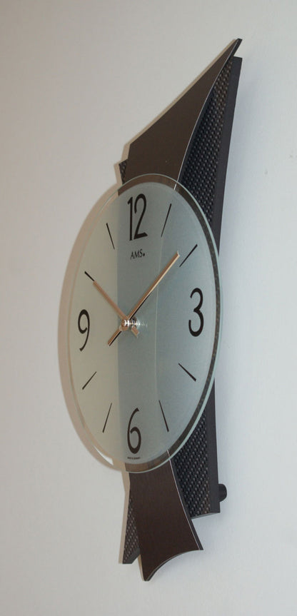 Wanduhr modern 23 x 43 x 6 cm - AMS Modell: 9400