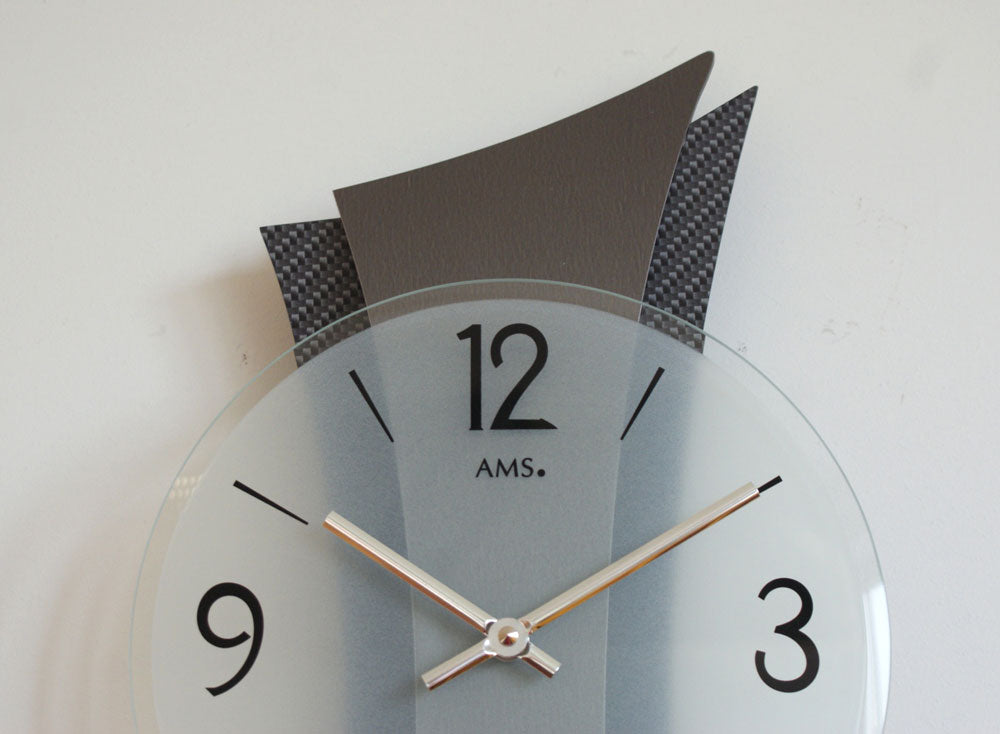 Wanduhr modern 23 x 43 x 6 cm - AMS Modell: 9400