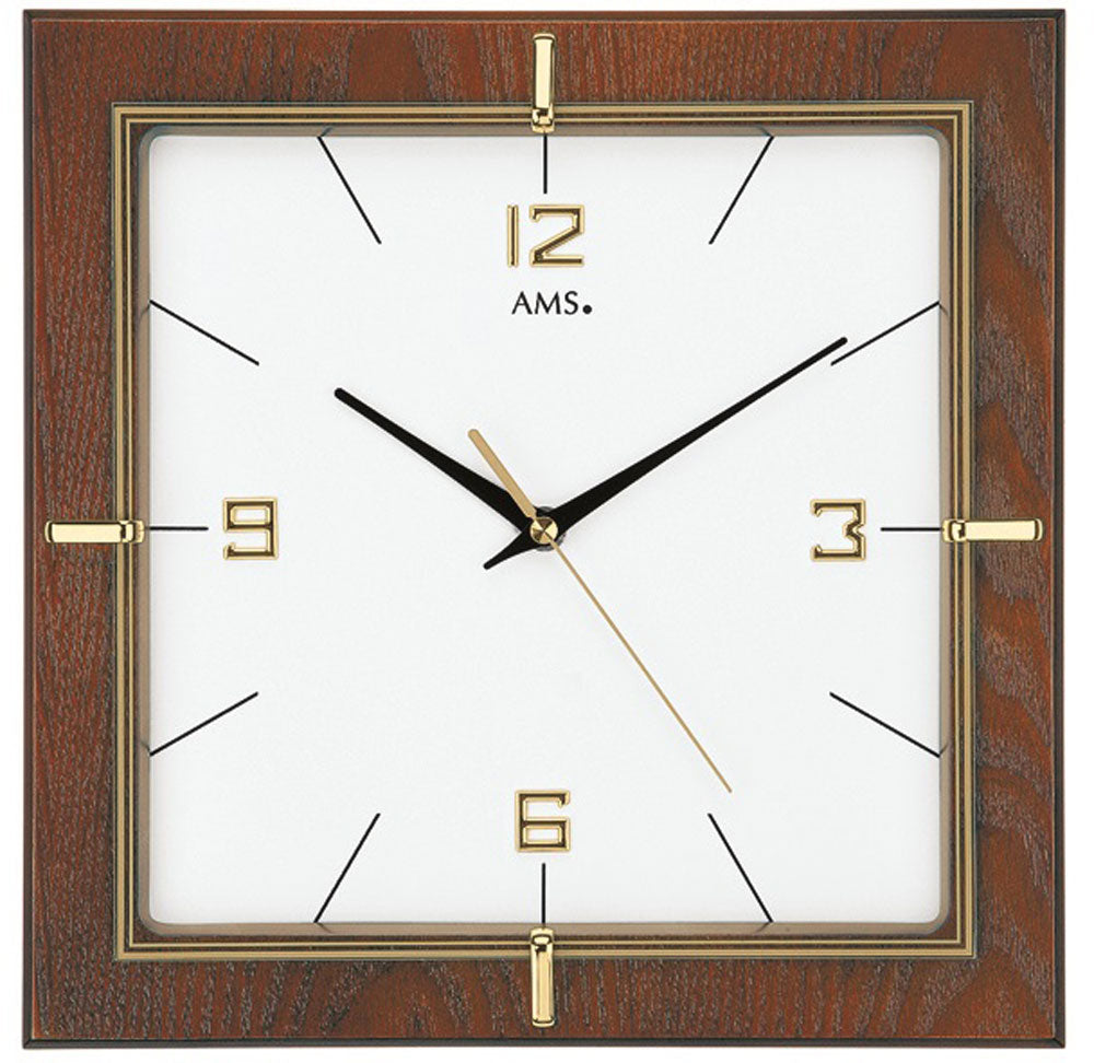 Wanduhr klassisch 29 x 29 x 5 cm - AMS Modell: 9434