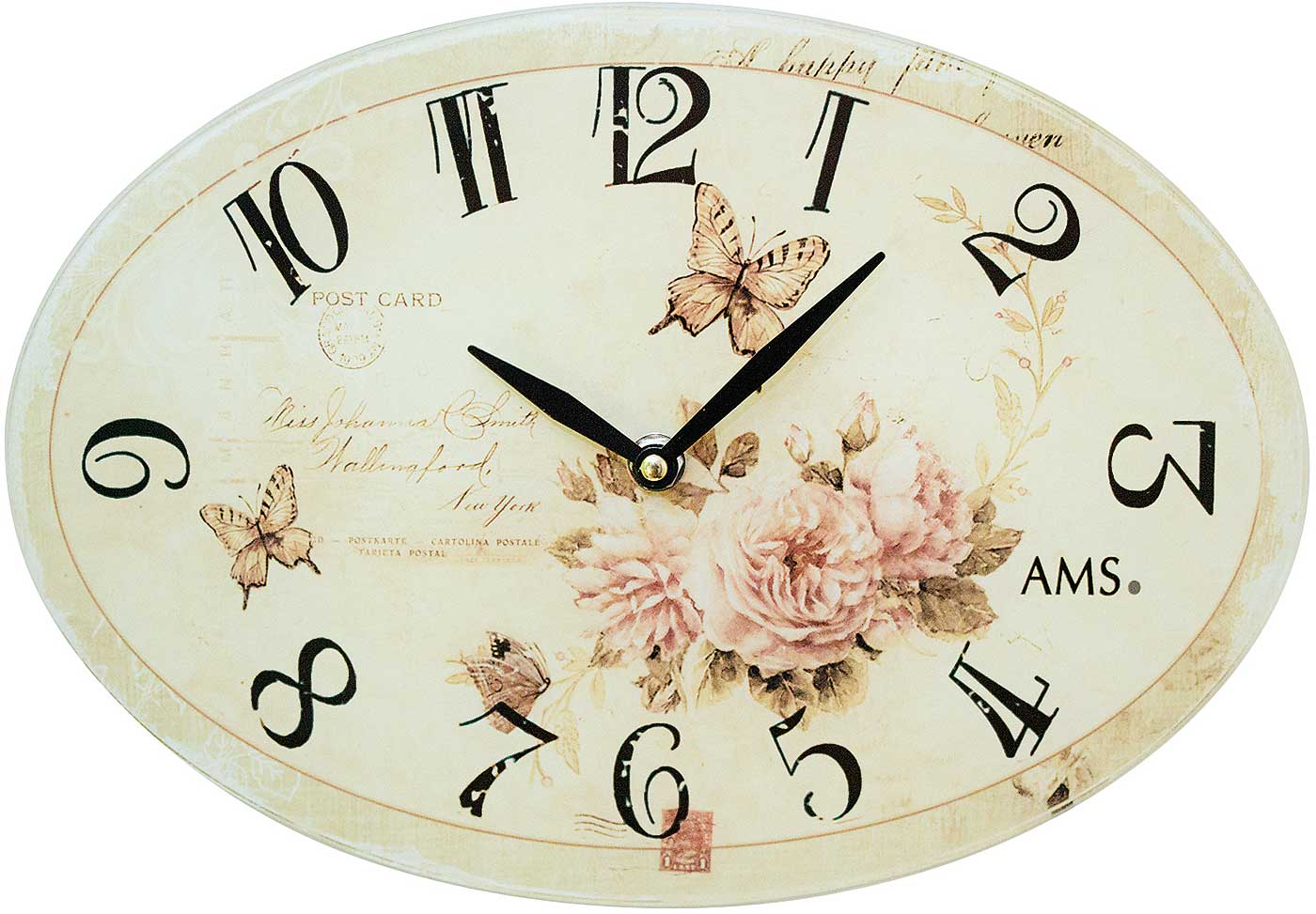 Wanduhr klassisch 30 cm x 24 cm x 4 cm - AMS Modell: 9478