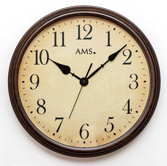 Wanduhr mit wetterfestem Metallgehaeuse AMS Uhr Modell Nummer 9485