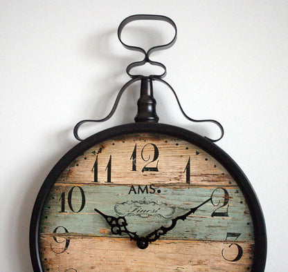 AMS Wanduhr 47x32x6 cm Metall • Geräuschloses Quarzwerk • Modernes Design