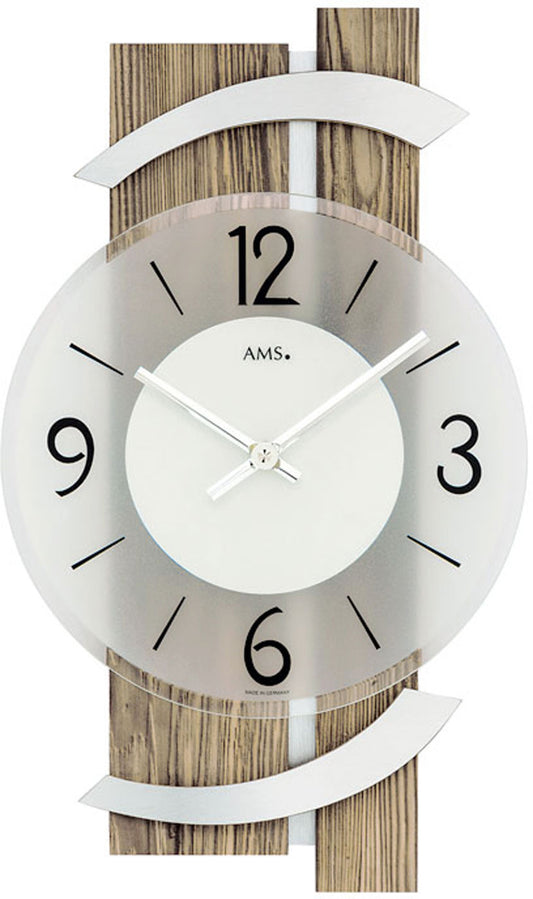 Wanduhr modern 40 cm x 23 cm x 6 cm - AMS Modell: 9545