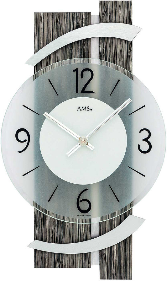 Wanduhr modern 40 cm x 23 cm x 6 cm - AMS Modell: 9547