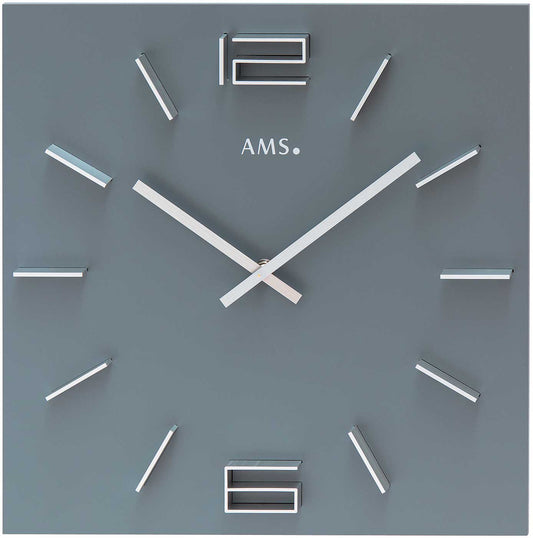 Wanduhr modern 34 cm x 34 cm x 4 cm - AMS Modell: 9594
