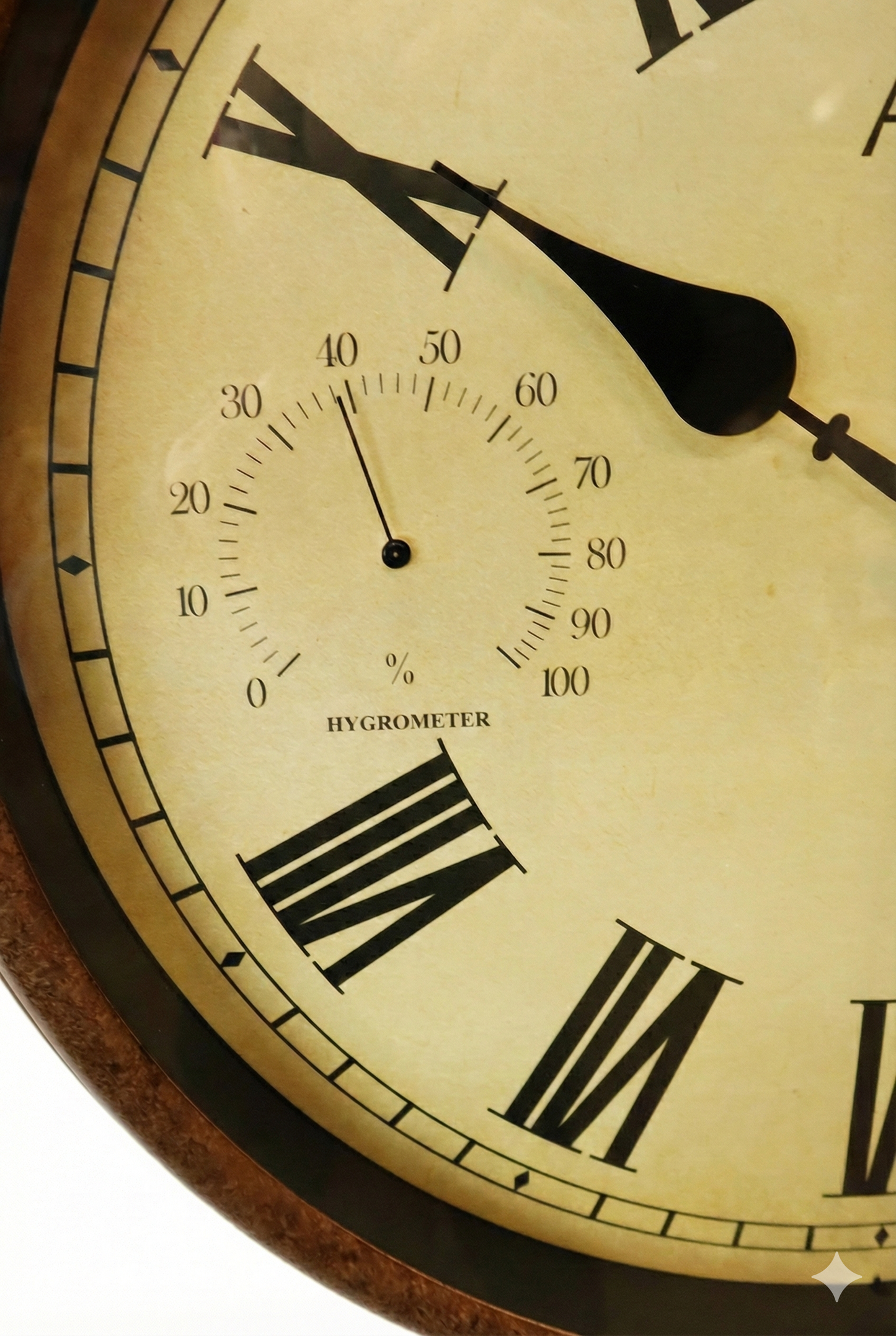 AMS Wanduhr 42 cm Ø Metall • Wetterfest • Mit Thermometer & Hygrometer