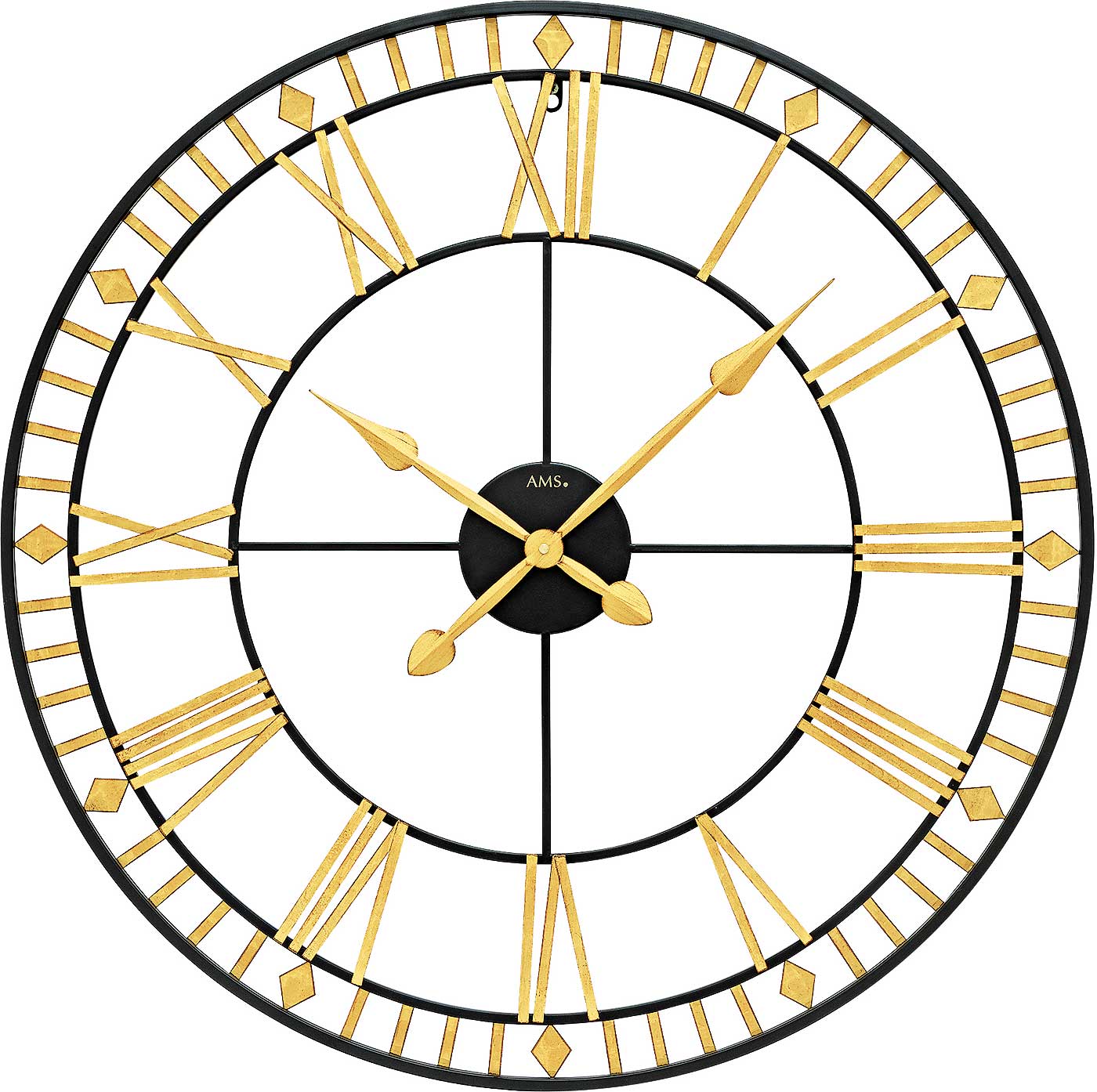 AMS Wanduhr 80 cm Ø Metall • Industrial-Look • Römische Ziffern