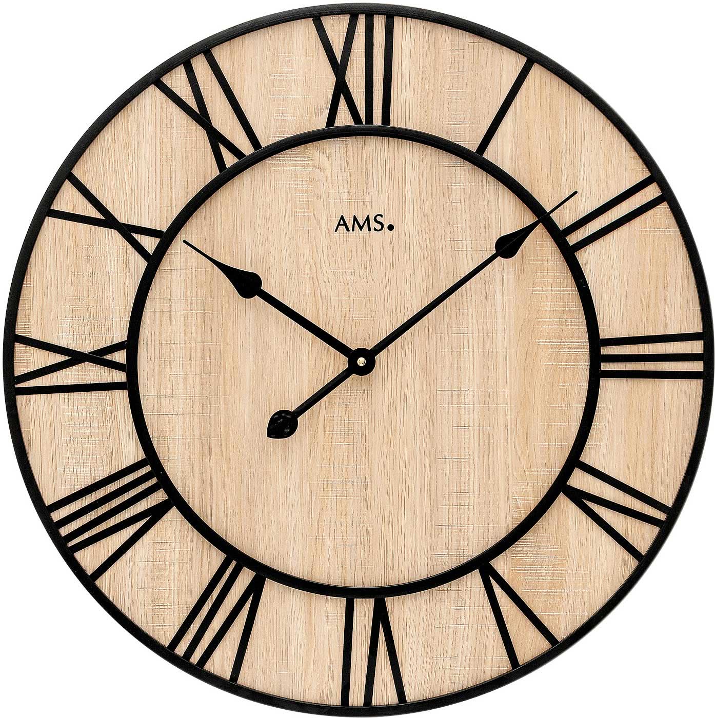 AMS Wall Clock 60x60x5 cm Wood • Modern • Made in Germany