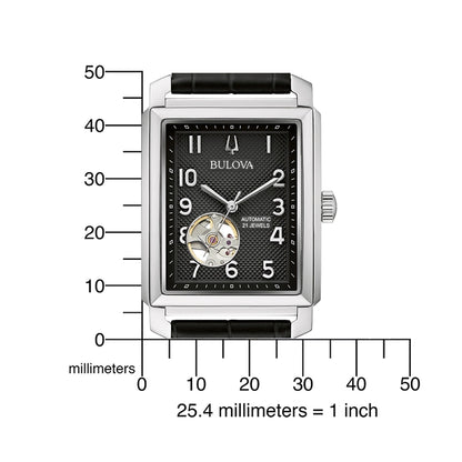 Bulova Sutton 96A269 Herren Uhr • Automatikwerk • Offenes Herz Zifferblatt