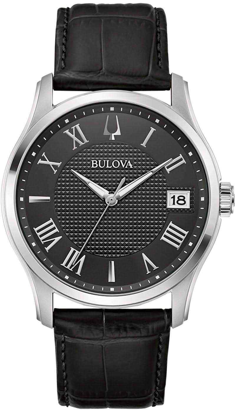 Bulova Classic Wilton 96B390 Herrenuhr • Clous de Paris Dekor • Gewölbtes Glas