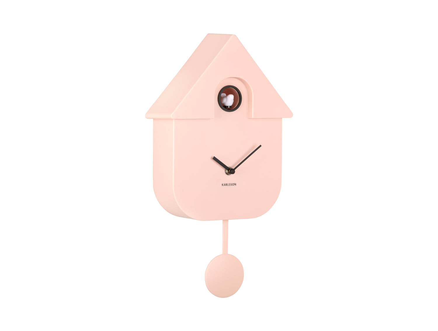 Karlsson Modern Cuckoo KA5768LP Wanduhr Rosa • Kuckucksruf zur vollen Stunde • Pendel mit Nachtabschaltung