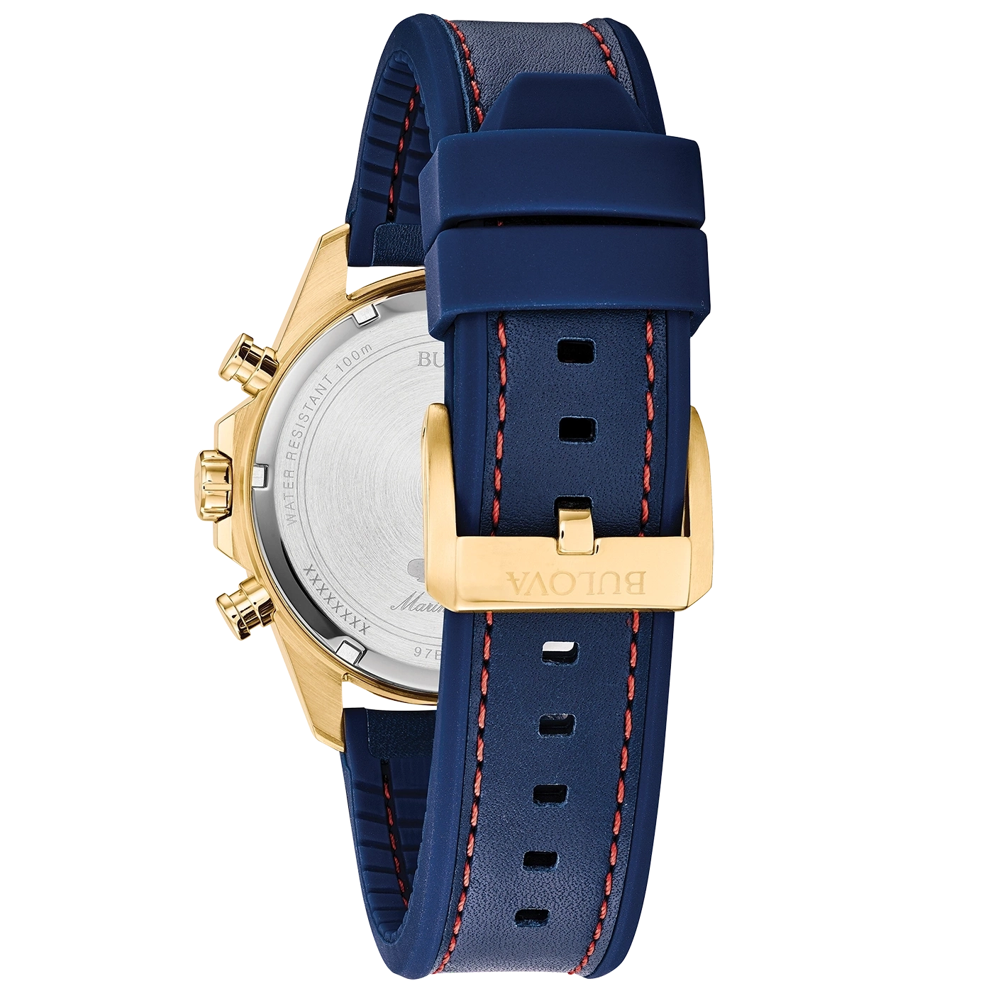 Bulova Marine Star 97B168 Herren Uhr • Quarz Chronograph • Gold-Ton Gehäuse